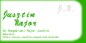 jusztin major business card